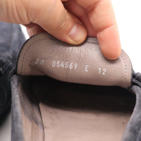 Salvatore Ferragamo Adam Dark Navy Blue Suede Loafers Men's 12 E Classic Shoes - Picture 3 of 11